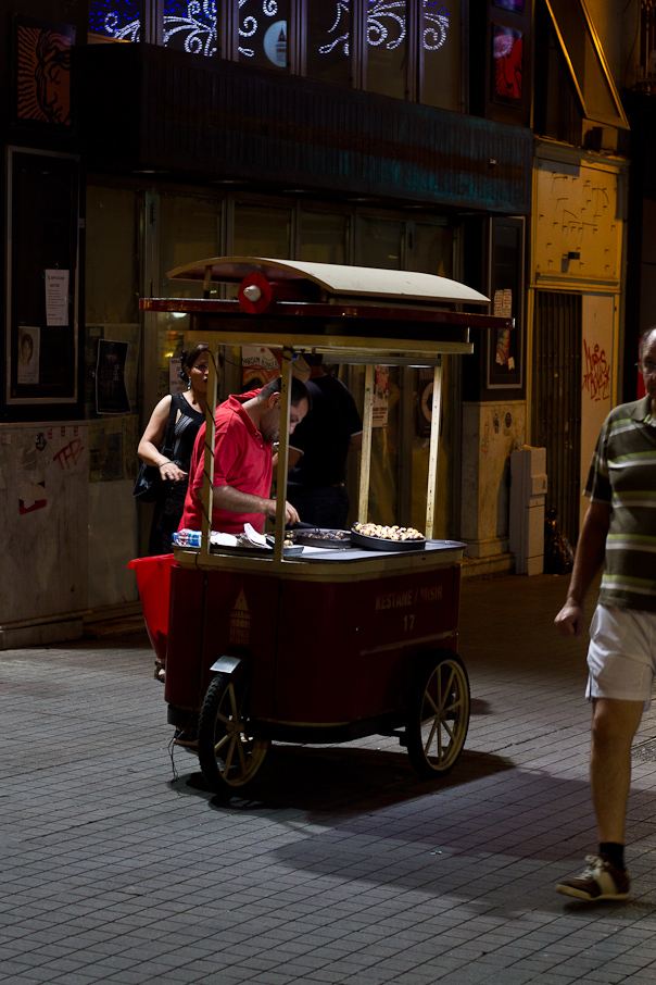 Roasted chestnuts for sale in Istanbul
